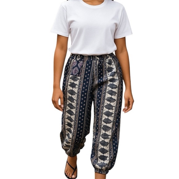 Rewash Medium Jogger Pants Mixed Media Elastic Drawstring Waist - Picture 1 of 9